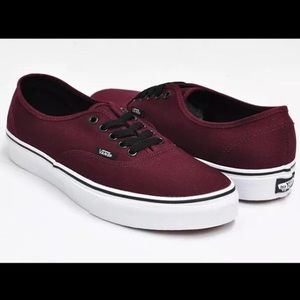 maroon vans with black laces