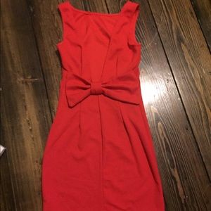 Red Bow on the Back Bodycon Dress
