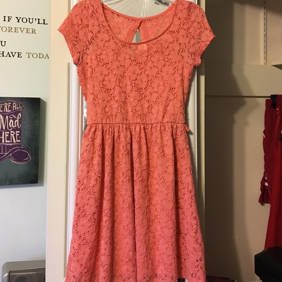 SALE Coral Floral Dress