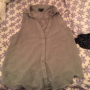 Sea foam green button down tank