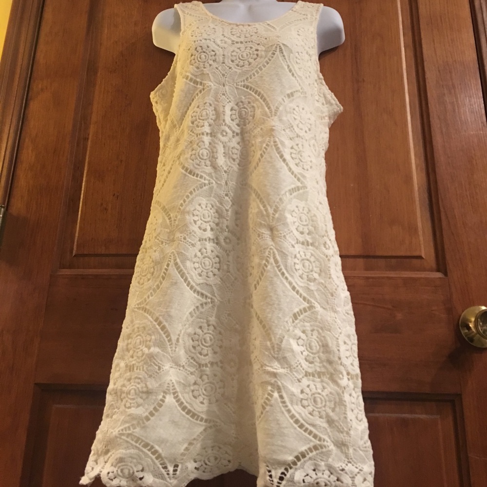 NWT DRESS Japna fully lined cream zipper M detail