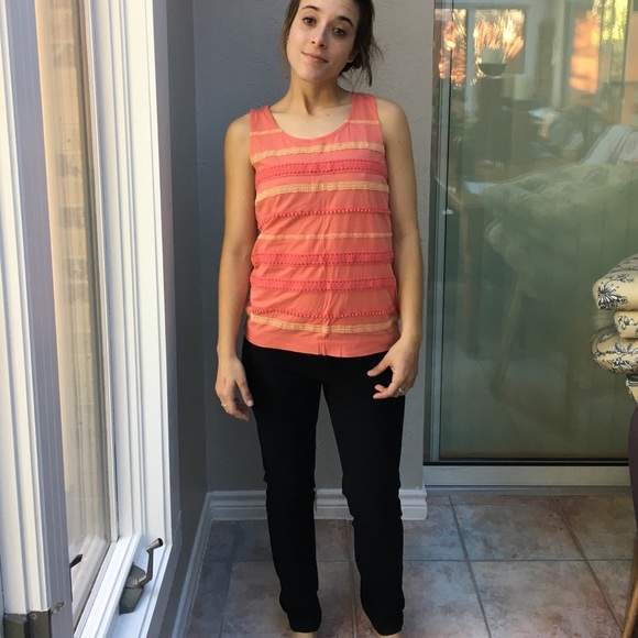 Salmon pink tank top with texture