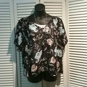 Torrid sheer floral blouse, size 1