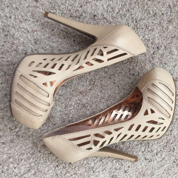 BCBGeneration Shoes - BCBGeneration Nude Cutout Heels