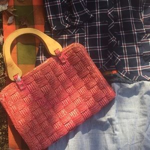 Vintage straw handbag