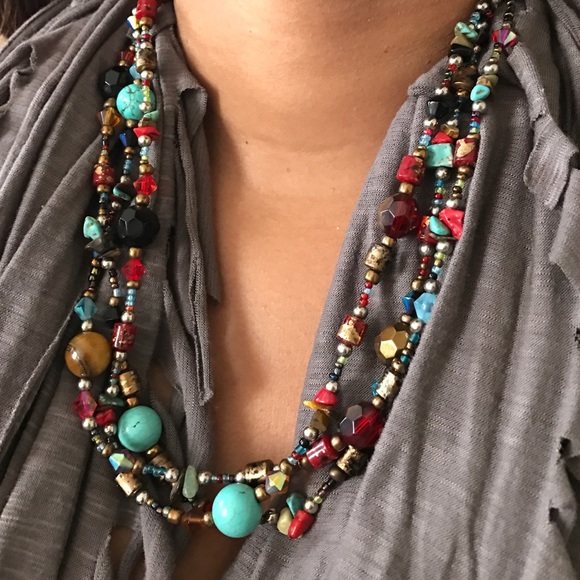 Beautiful Three-Strand Beaded Necklace - Picture 1 of 4