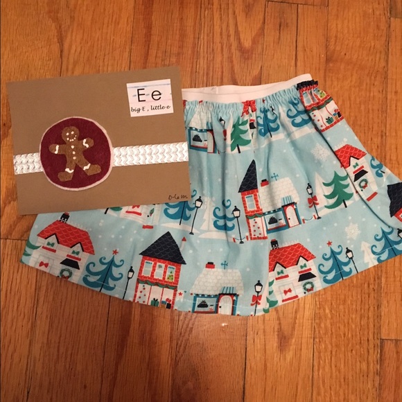 6m handmade holiday skirt and headband set