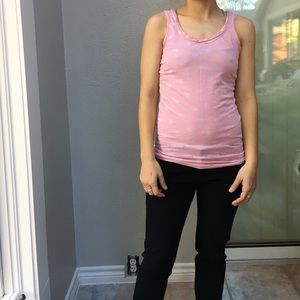 Pink tank top with silver skeletons
