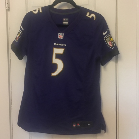 Official NFL Baltimore Ravens W Jersey #5 Flacco