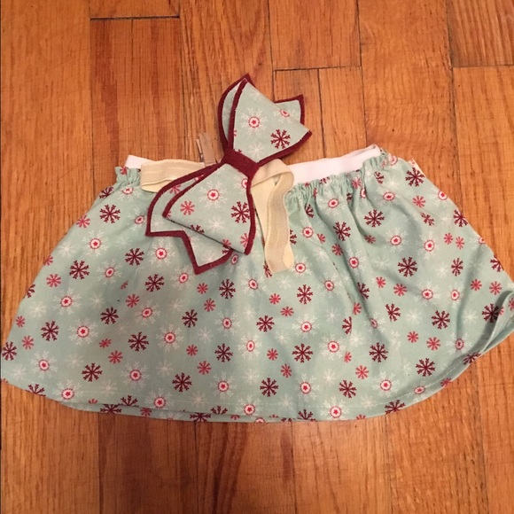 Holiday snowflake skirt and headband set--handmade