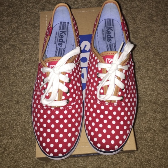 Great Condition red and white polka dot Keds.