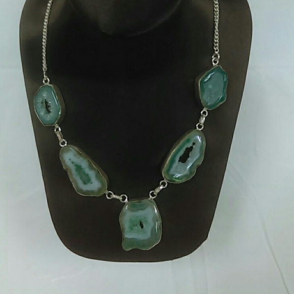 Authentic Aqua Druzy Necklace - Picture 2 of 2