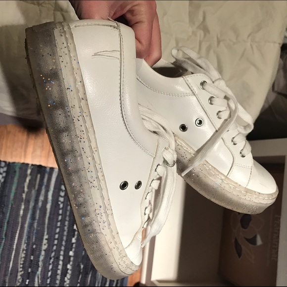 sparkly ALDO white shoe