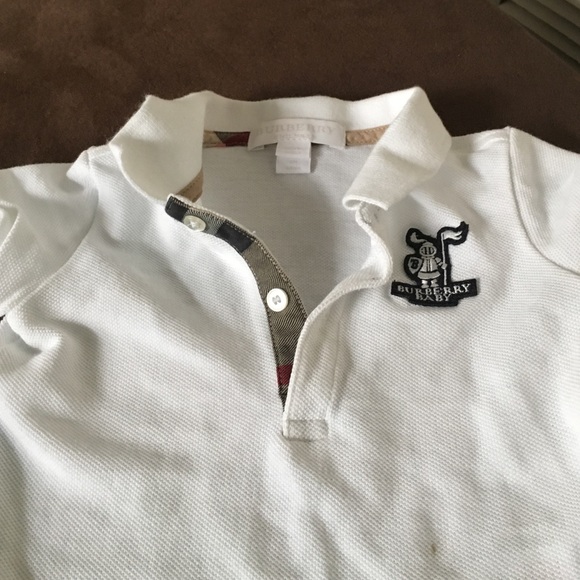 Burberry Children white Polo size 6 months
