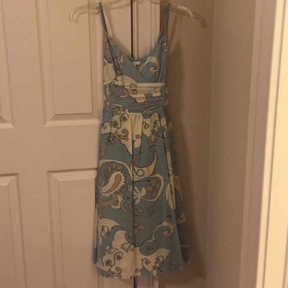 Max Studio light blue and tan sundress - Picture 1 of 4