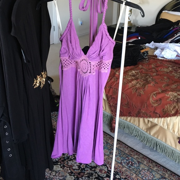 Sky brand Purple Crochet Halter