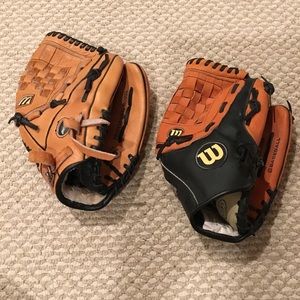 Wilson, Two Yourh high-quality baseball mitts