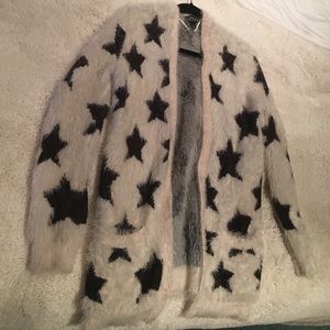 Topshop light pink with black stars sweater