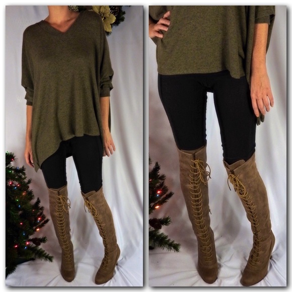 CLEARANCE ‼️FIRM‼️Over the Knee Lace up Boots - Picture 2 of 4