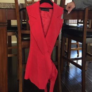 Zara red wrap top