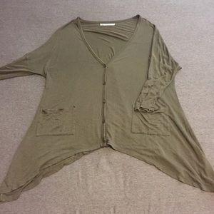 Shark Bite Olive Cardigan
