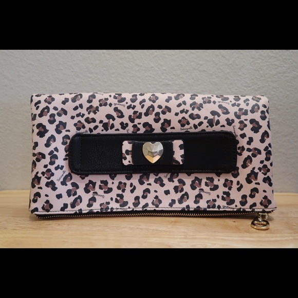 Betsey Johnson Leopard Print Clutch Purse