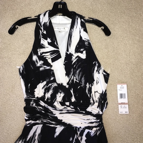 Black and White Jersey Halter Maxi dress