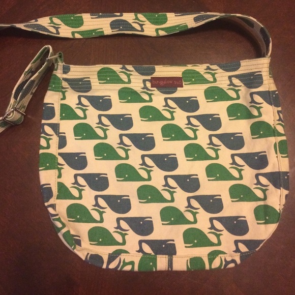 Bungalow 360 whale vegan cotton canvas large bag
