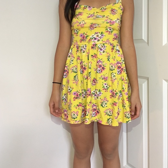 A floral yellow dress