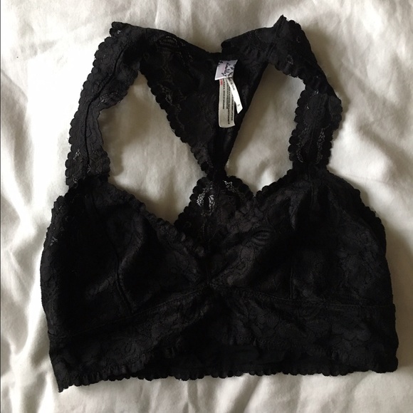 Black lace racerback Free People bralette