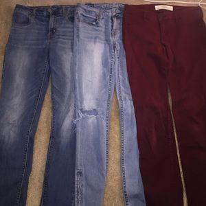 3 pairs of pants size 4 from ae & a&f