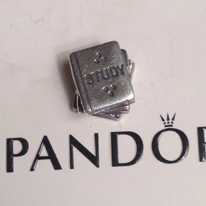 Authentic Pandora "Study" charm. stamped 925, ALE.