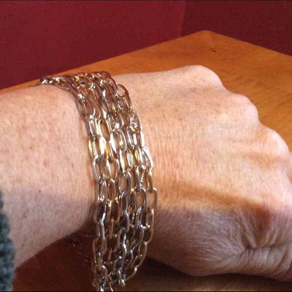 Gold and silver adjustable bracelet