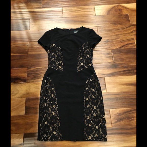 Adrianna Papell black short sleeve dress