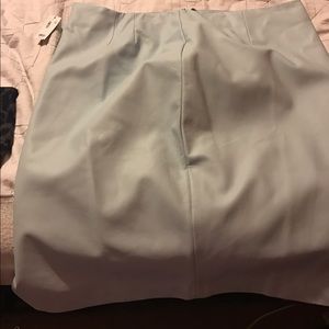 Baby blue faux leather skirt