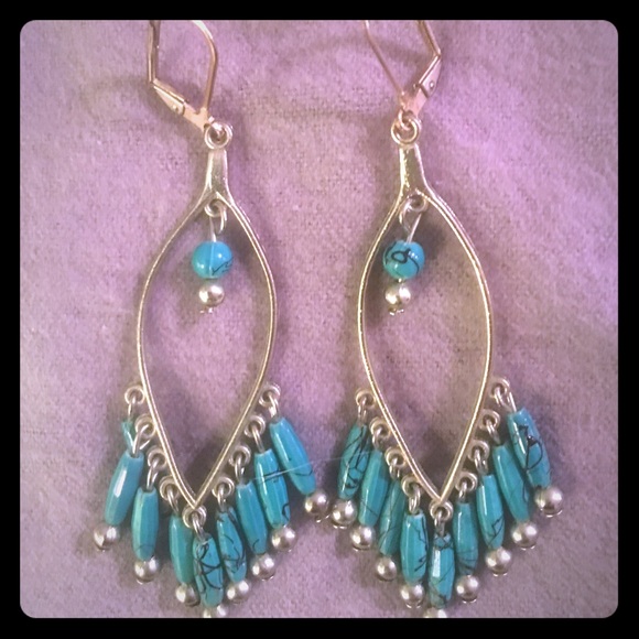 Turquoise and silver earrings