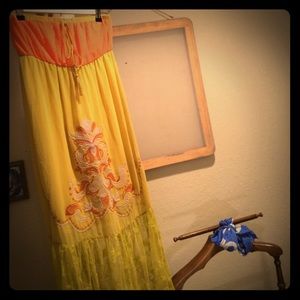 Luxe Apothique - Boho orange and yellow dress