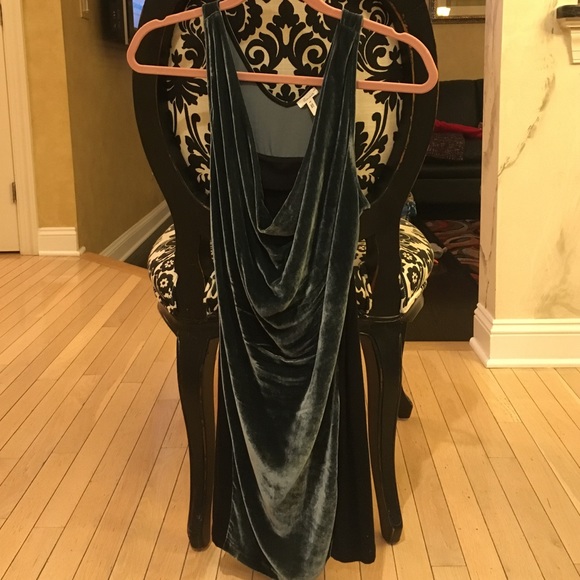 Flounce Velvet Drape Dress