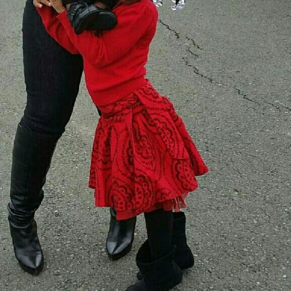 Red two piece skirt and sweater just in time for f - Picture 2 of 4