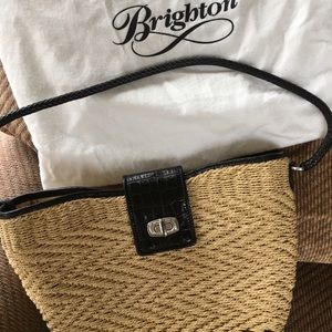 Brighton natural twining with black accents purse