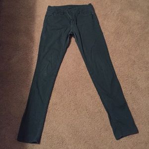 Women's green colored jeans
