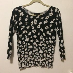 Black and white daisy sweater