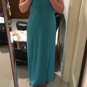Sparkly aqua fancy gown