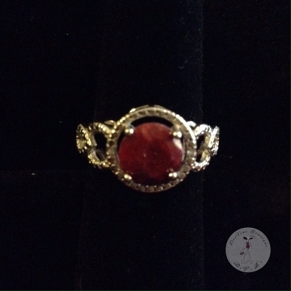 Sterling Silver Genuine Ruby Ring with Diamonds