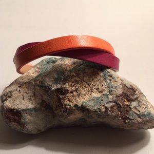 FOSSIL GENUINE LEATHER CRISSCROSS BRACELET