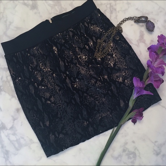 Animal Sequined Mini Skirt
