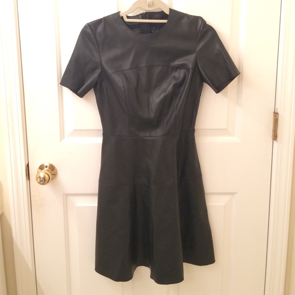 NWT Zara Black Faux Leather Dress