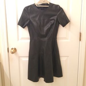 NWT Zara Black Faux Leather Dress