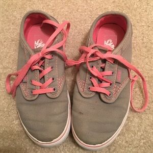 Vans gray and pink girls