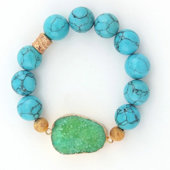 Agate Druzy Bracelet - Picture 1 of 3